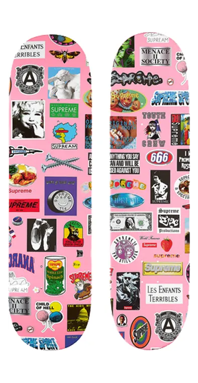 Supreme Stickers Skateboard Pink – 8.25″ x 32.25″ (SS21) (SSS21)