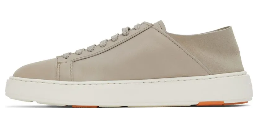 Santoni Taupe Buffed Leather Sneakers (MBCD21630BARGOGAE24) (3)