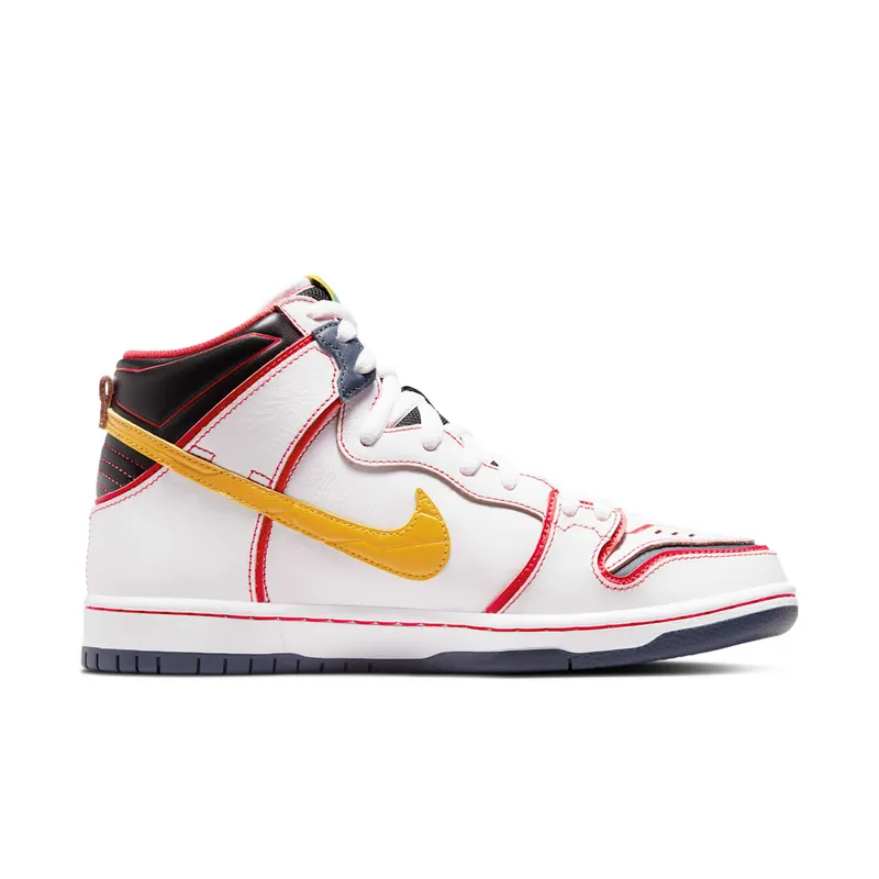 Nike x Gundam Dunk SB High RX-0 Unicorn – “White / Amarillo” (DH7717-100)