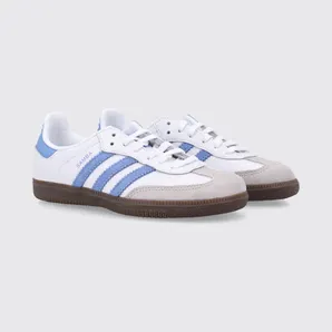 Adidas Originals Boy’s Samba OG Trainers in Leather and Suede White (KZ8681)