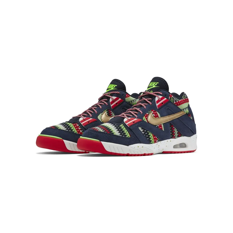 Nike Air Tech Challenge 3 Christmas (2015) Dark Obsidian/University Red-Flash Lime-Metallic Gold (827822-400)