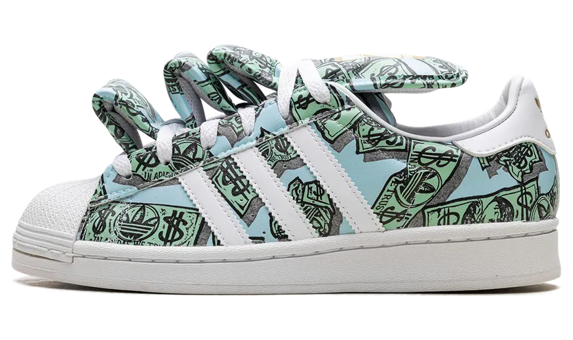adidas Jeremy Scott Money Print Superstar Cloud White / Cloud White / Gold Metallic (HP6596)