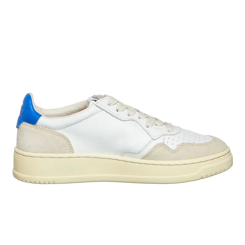 Autry Medalist Low Leather / Suede White / Princess Blue (AULWLS49)