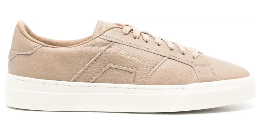 Santoni Leren sneakers met logo-stempel – Beige (MBGT21967PNNKSIWE68)