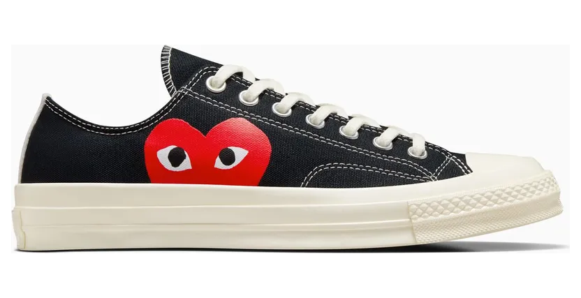 Converse x Comme des Garçons PLAY Chuck 70 Black/White/High Risk Red (A08796C)