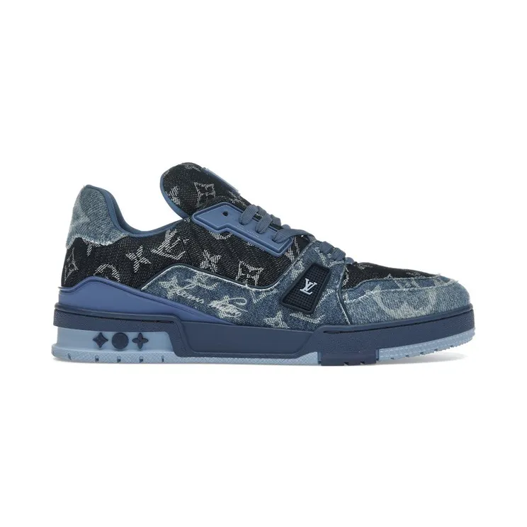Louis Vuitton LV Trainer Blue Patchwork Monogram Denim (1AC4YN)