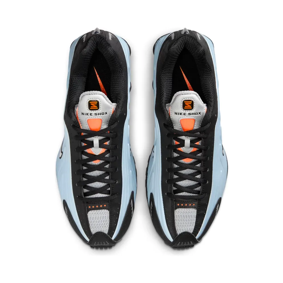 Nike Shox R4 Blue Tint Total Orange Black Metallic Silver (AR3565-401)