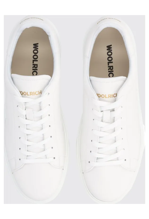 Woolrich Low-Top Sneakers in Smooth Leather with Padded Ankle and Rear Logo White (WFM261001A00A0) (3)