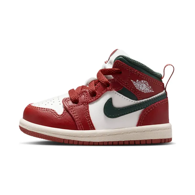 Air Jordan 1 Mid TD “Sail / Pure Platinum / Redstone / Midnight Green” (DQ8425-105)