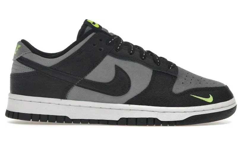 Nike Dunk Low Black Cool Grey Volt Mini Swoosh (FQ2205-001)