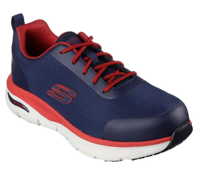 Skechers Work: Arch Fit SR – Ringstap Sneaker Marine/Red