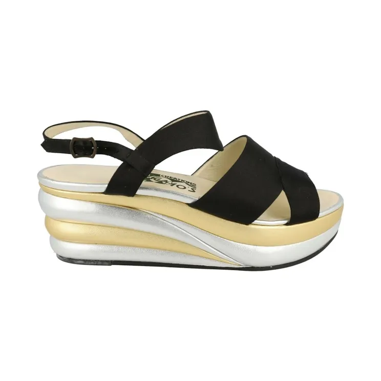 Ferragamo Balance Archive Limited Edition 1938 Wedge Sandals Black (01E680-516808-M)