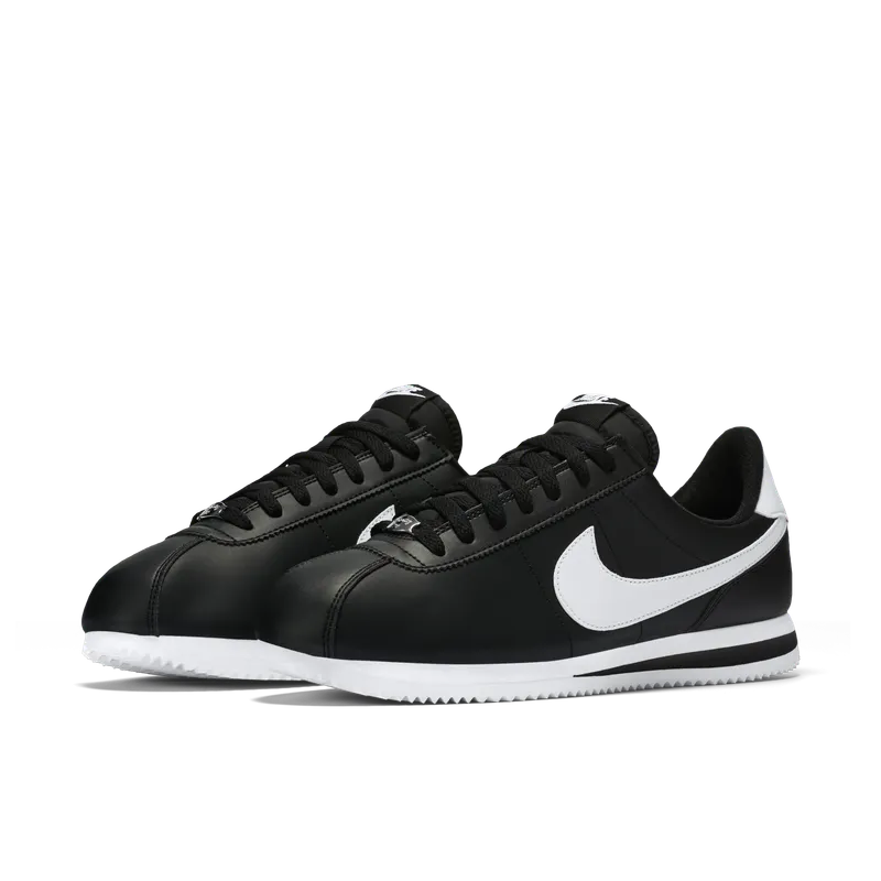 Nike Cortez Basic Black White Black/White-Metallic Silver (819719-012)