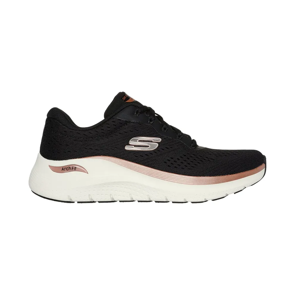 Skechers Arch Fit 2.0 – Glow The Distance Sneaker Schwarz/Roos Gold