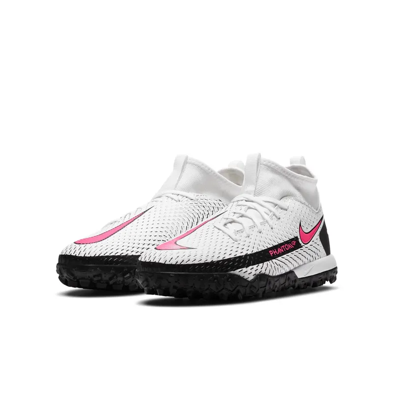Nike  Phantom GT Academy DF TF White Black Pink Blast (Kids) White/Black-Pink Blast (CW6695-160)