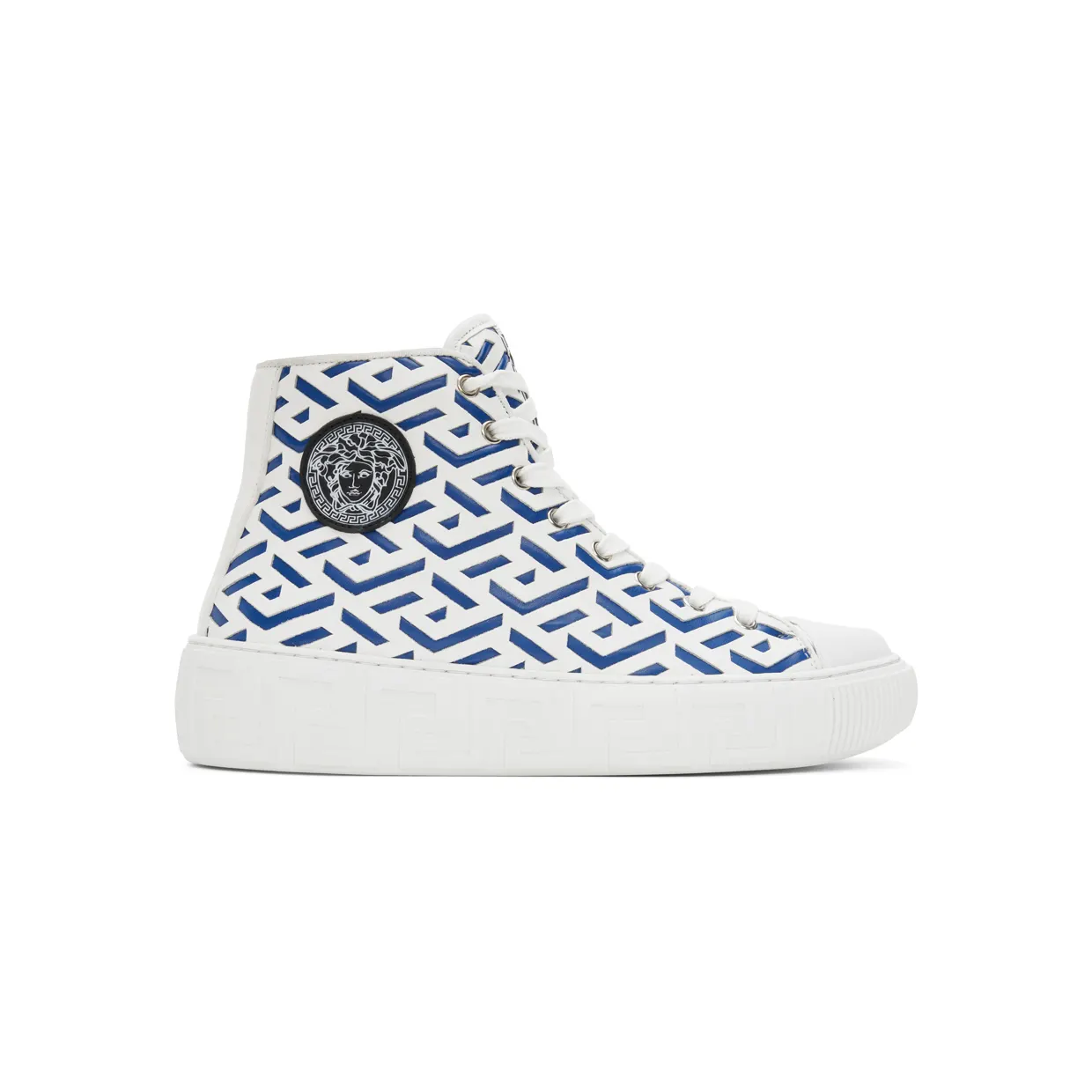 Versace Black & White La Greca Sneakers (DSU8403 1A04183)