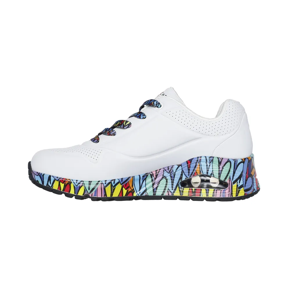 Skechers JGoldcrown: Uno – Ravaged Love – White / Multi (177918 WMLT)