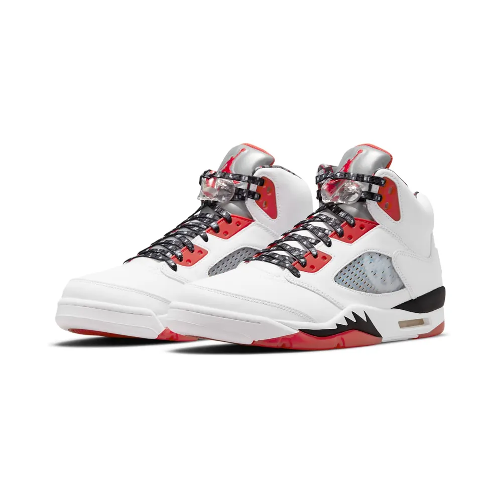Air Jordan 5 Quai 54 White University Red Black (2021) (DJ7903-106)