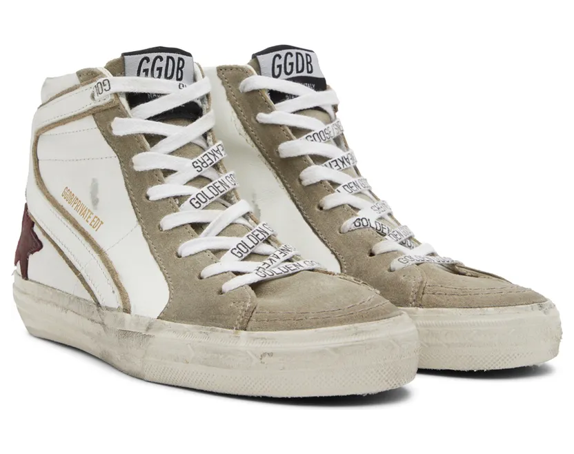 Golden Goose SSENSE Exclusive White & Taupe Slide Sneakers (GWF00115.F003604.81885) (4)