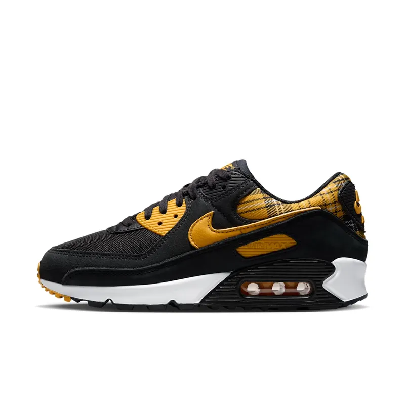Nike Air Max 90 Womens “Black Yellow Ochre Plaid” (IR5598-001)