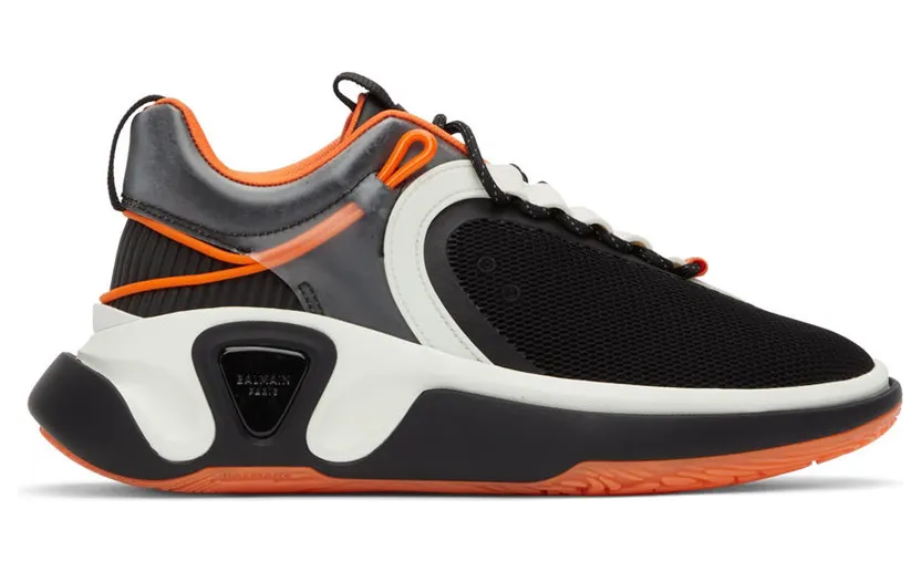 Balmain Black & Orange B-Runner Sneakers (XM1VI261TRBY)