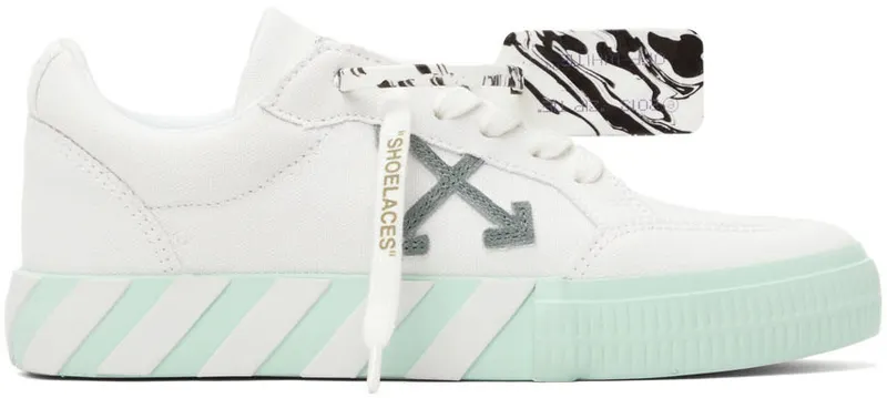 Off-White White Vulcanized Eco Canvas Low Sneakers (OMIA085F21FAB0010151)