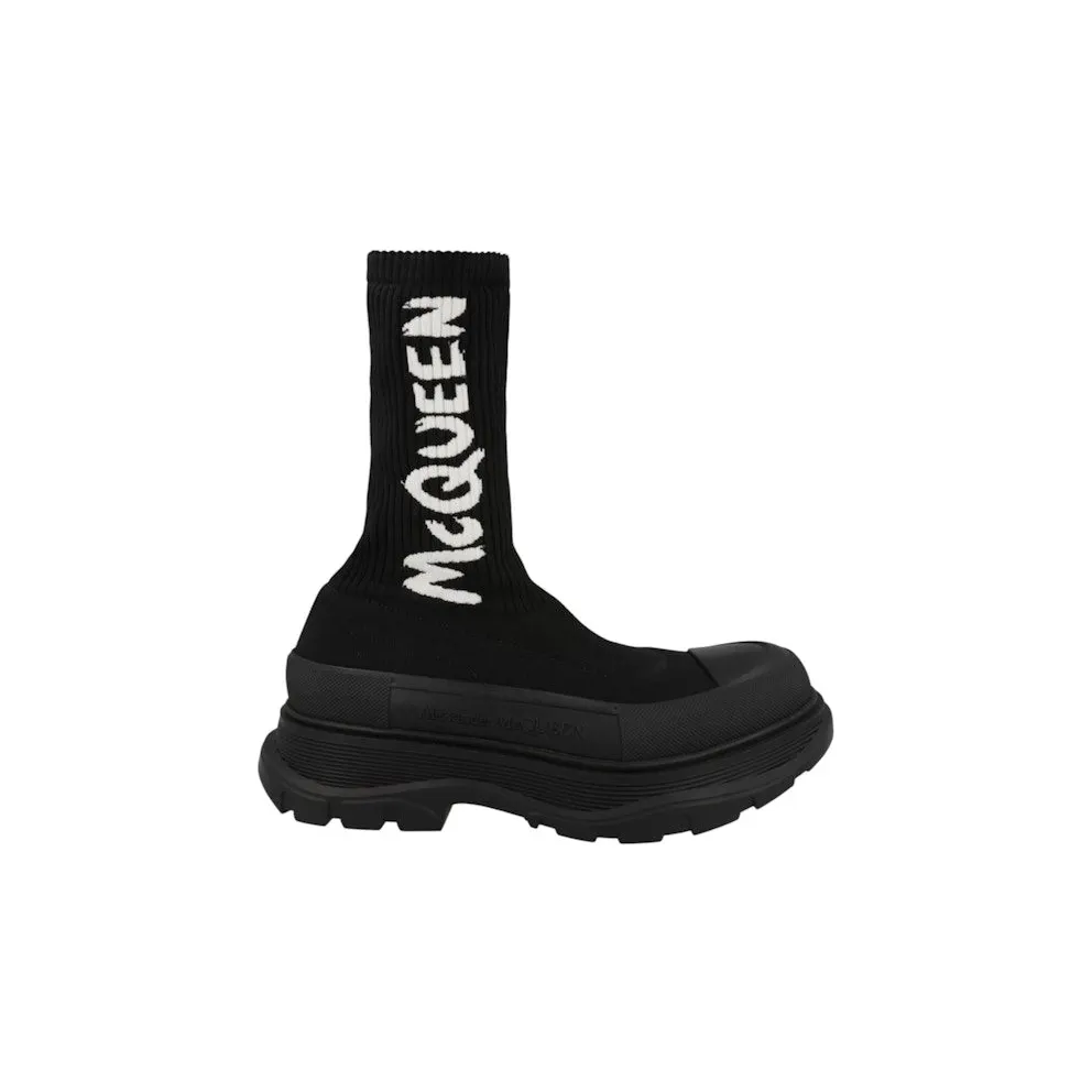 Alexander McQueen Graffiti Knit Tread Slick Boot Black (705671W4TV11070)