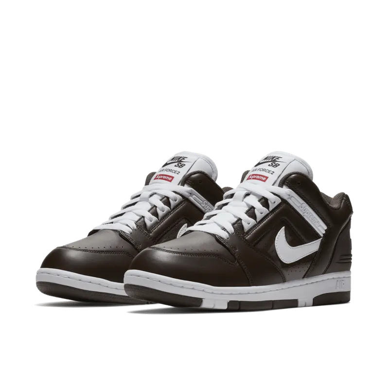 Nike SB Air Force 2 Low Supreme Brown Baroque Brown/White-Baroque Brown (AA0871-212)