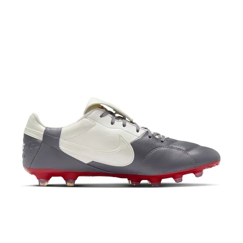 Nike Premier 3 Low FG “Light Graphite / Varsity Red / Metallic Summit White” (HM0265-003)
