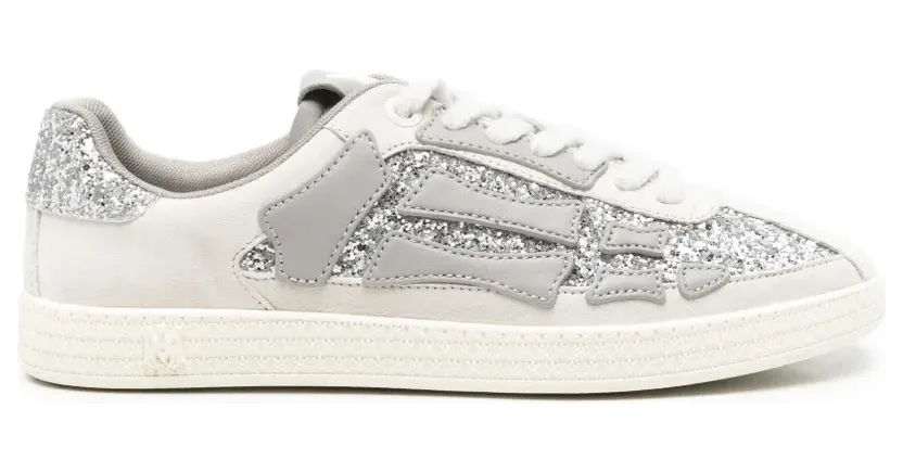 AMIRI Pacific Bones glitter-embellished sneakers – Beige (AW426SN01500CS)