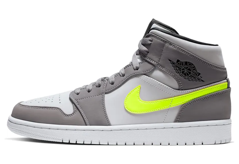 Air Jordan 1 Mid Grey Volt (554724-072)
