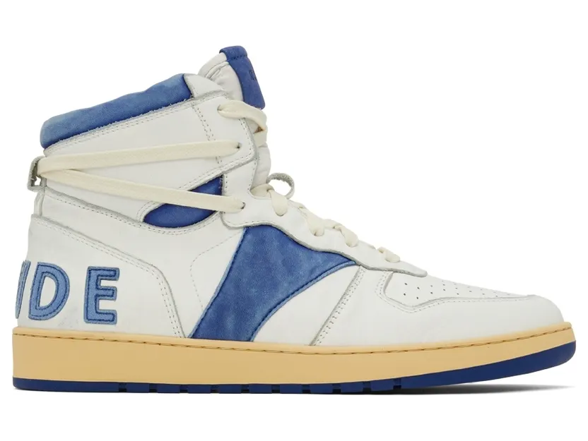 Rhude SSENSE Exclusive White & Blue Rhecess Hi Sneakers (RHSS22FO05178600)