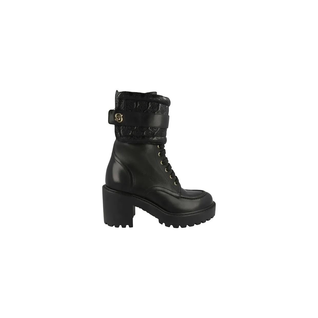 Ferragamo Shiraz Leather Combat Boots Black (01C009-745555-1C)