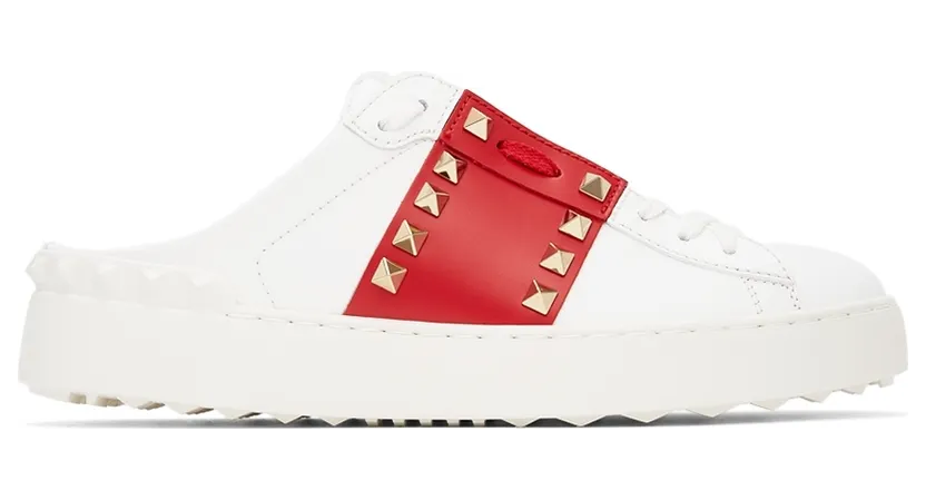 Valentino Garavani ’11’ Rockstud Untitled Slip-On “White/Red” (WW2S0AB8ZTN)