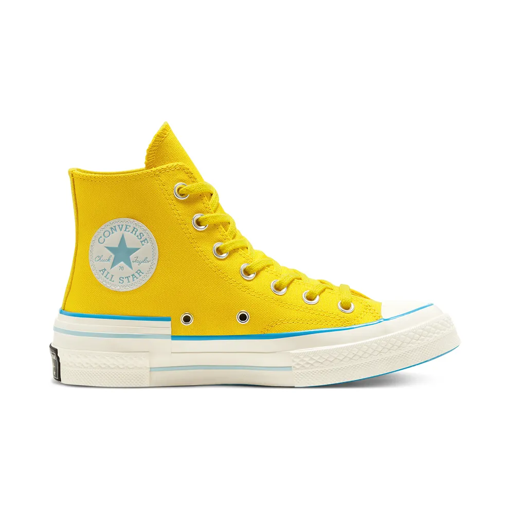 Converse Chuck 70 High ‘Popped Color – Speed Yellow’ Speed Yellow/Sail Blue/Egret (568801C)