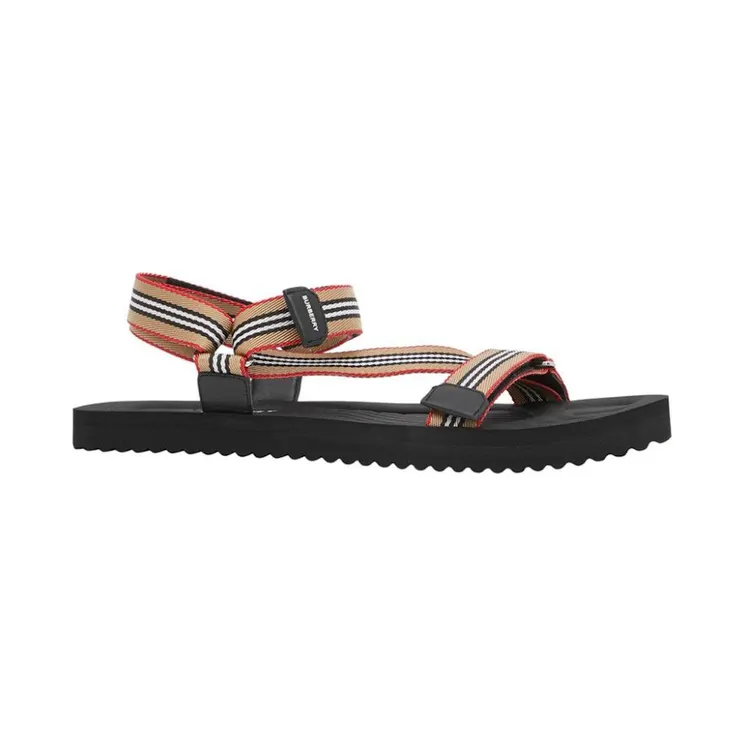 Burberry Beige Icon Stripe Sandal Black (8027399)