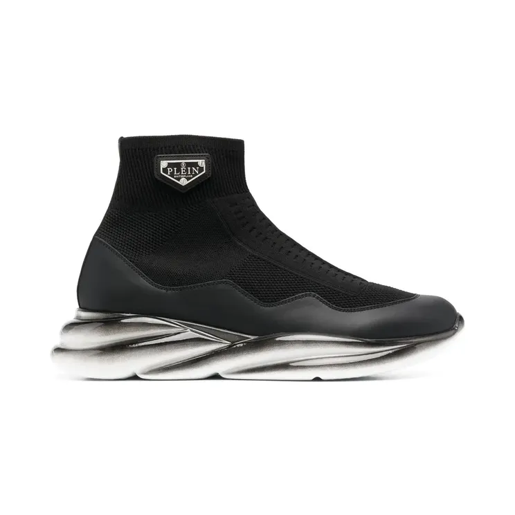 Philipp Plein Skywalker Runner Sock-Sneakers “Black” (LABSUSC0466PTE120N)