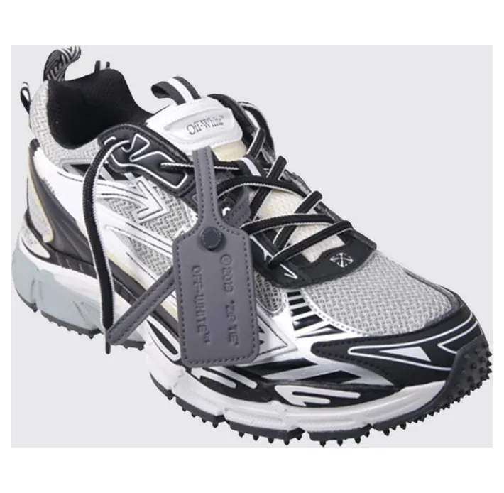Off-White Bicolour Be Right Back Mesh Trainers with a Notched Sole Grey (M295C9F0010510)