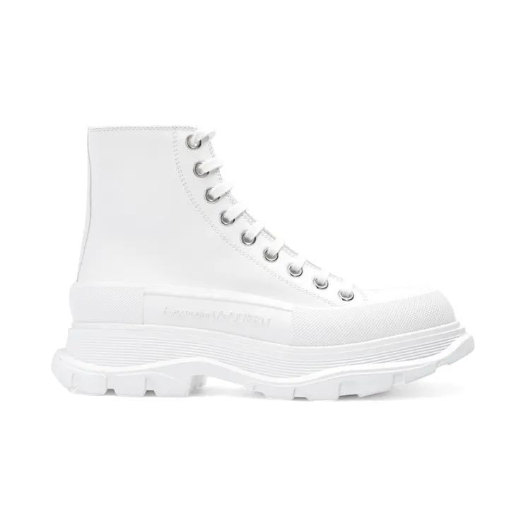 Alexander McQueen Tread Slick Boot White Silver (633900 WHZ62 9071)
