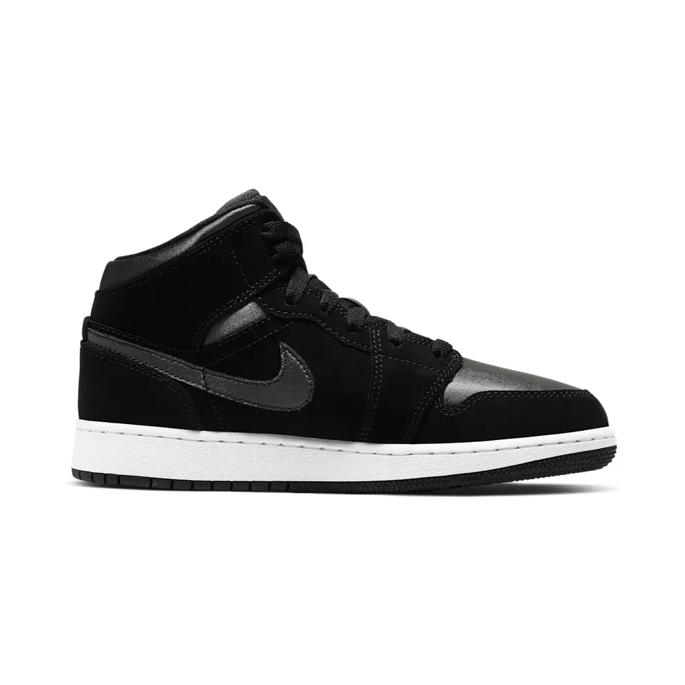Jordan 1 Mid White Black Grey (GS) Black/Grey (BQ6931-012)