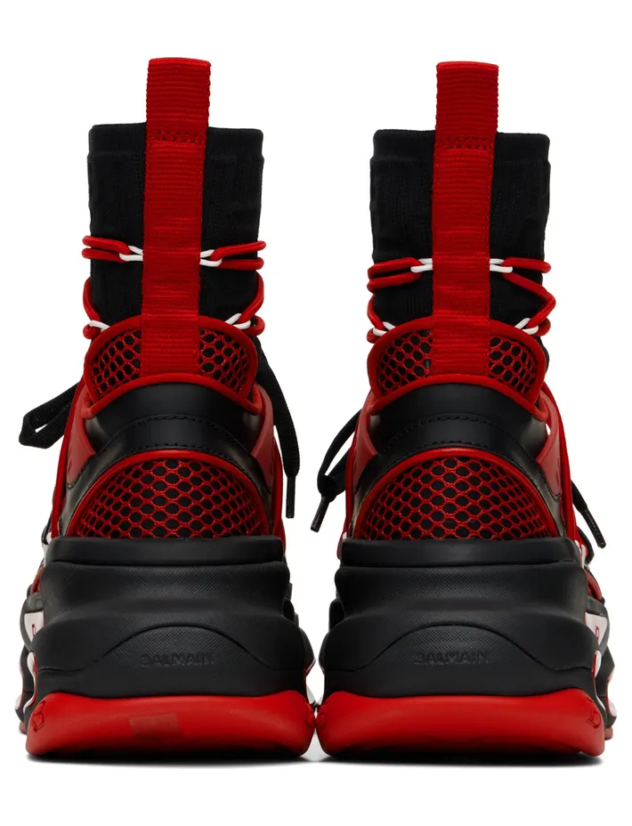 Balmain Red B-Bold Sneakers (YM1VH308TKDR) (2)