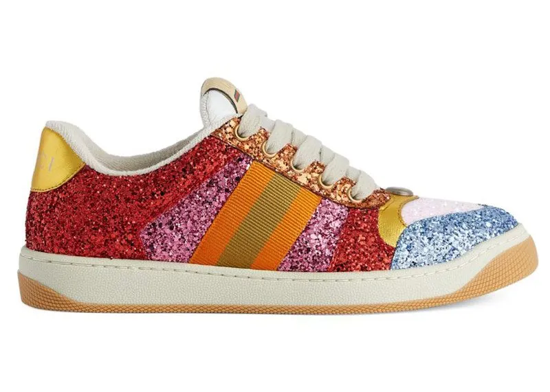 Gucci Glitter-Embellished Screener Sneakers Multi (710534 FAKUU 4942)