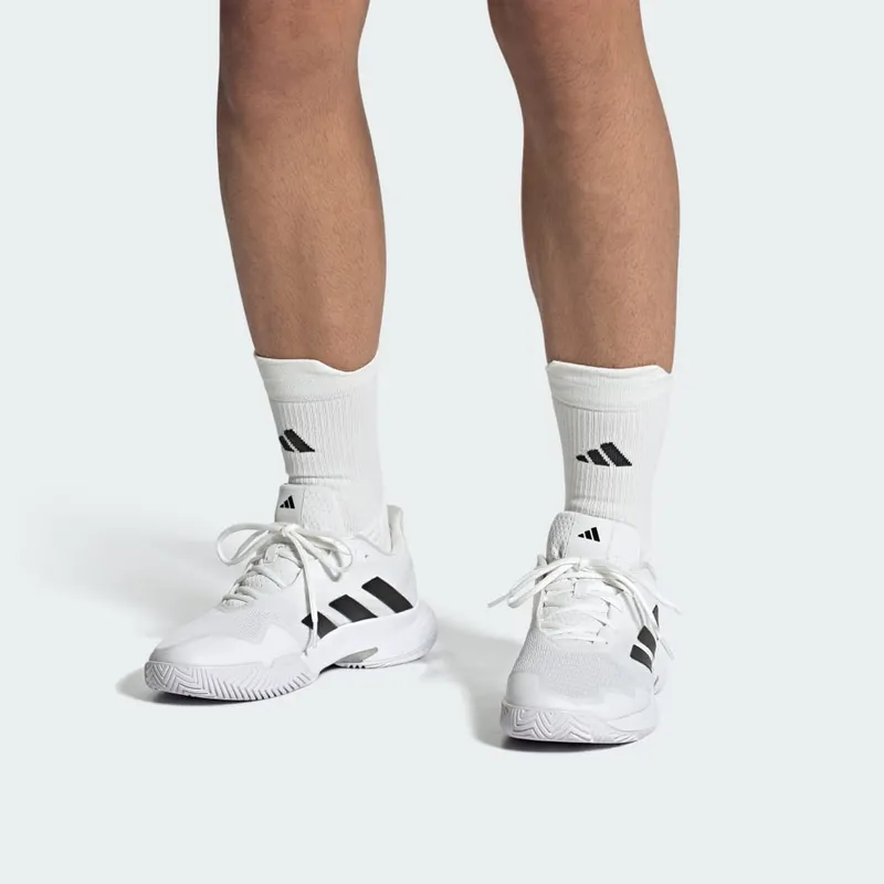 Adidas CourtJam Control Tennis Shoes Cloud White / Core Black / Matte Silver (ID1538)