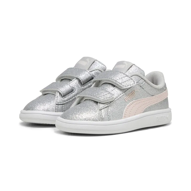 Puma Smash 3.0 Glitz Glam “Glacial Gray / Frosty Pink” (394688_02)
