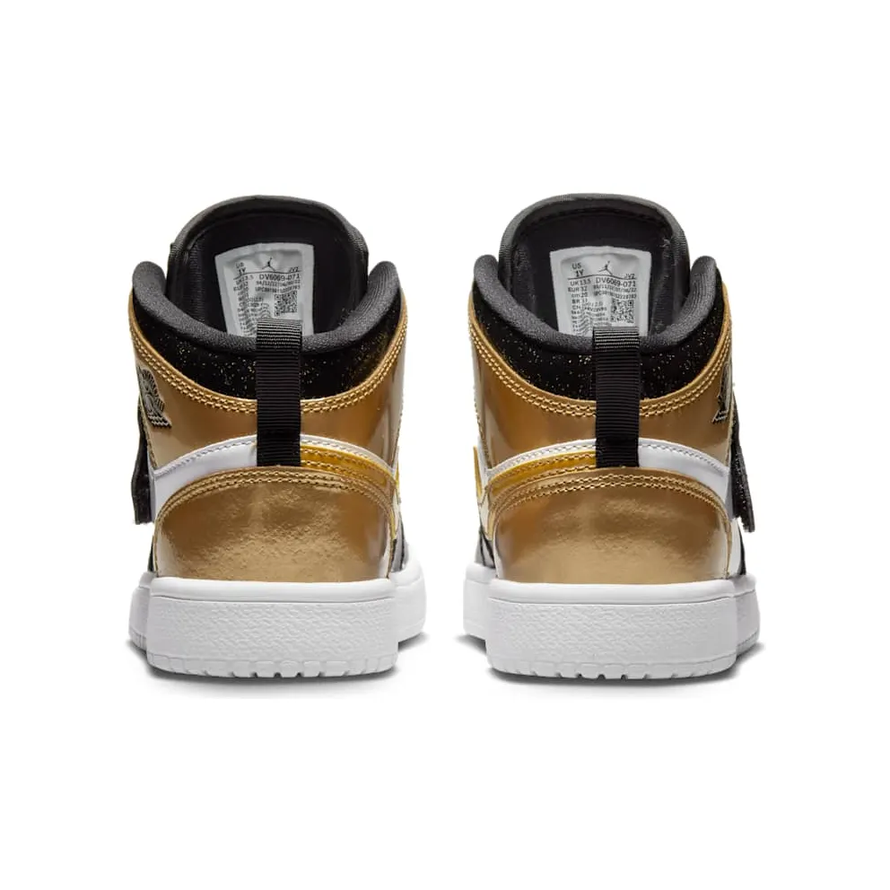 Sky Jordan 1 Mid Black Metallic Gold White (DV6069-071)