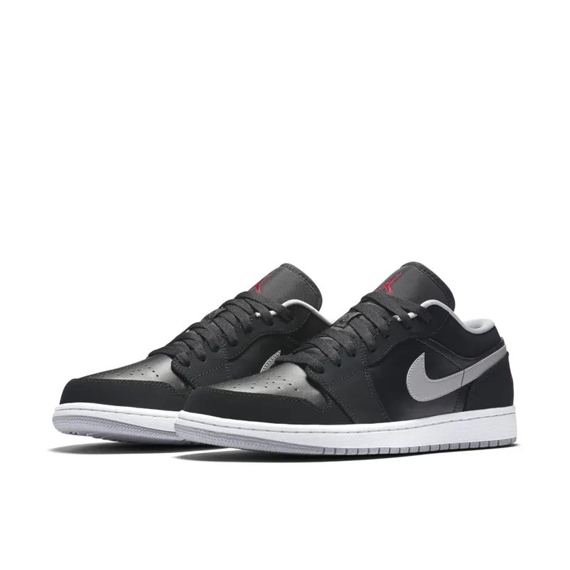 Jordan 1 Low Black Wolf Grey Black/Gym Red-Wolf Grey-White (553558-032)