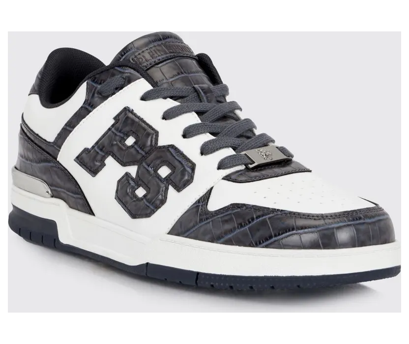 Plein Sport Crocodile Print Leather Sneakers White 2 (SAFSUSC0934SLE004N0114)