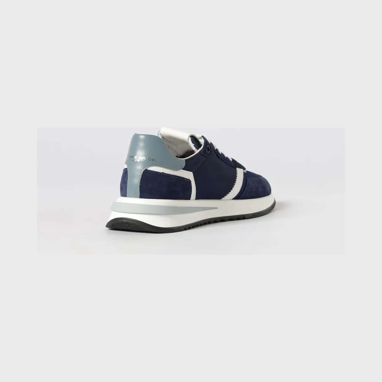 Philippe Model Low-Top Sneakers in Calf Leather and Mesh with Bicolor Design Blue (TYLUW077) (2)
