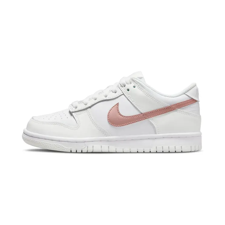 Nike Dunk Low White Pink (GS) “White / Summit White / Metallic Red Bronze” (DH9765-100)