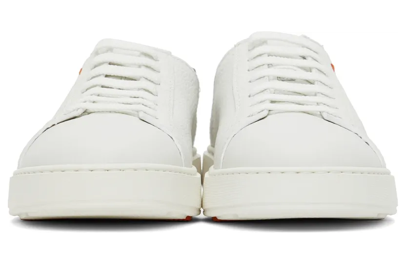 Santoni White Grained Leather Sneakers (MBCD21630BARGOTNI47) (2)